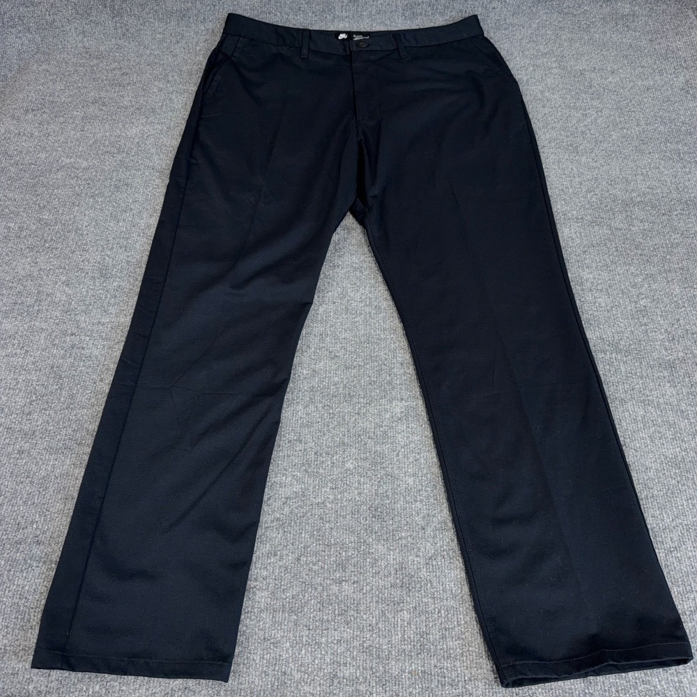 NIKE SB Chino Pant Men 36 Black Relaxed Straight Skate Skateboarding 31" inseam